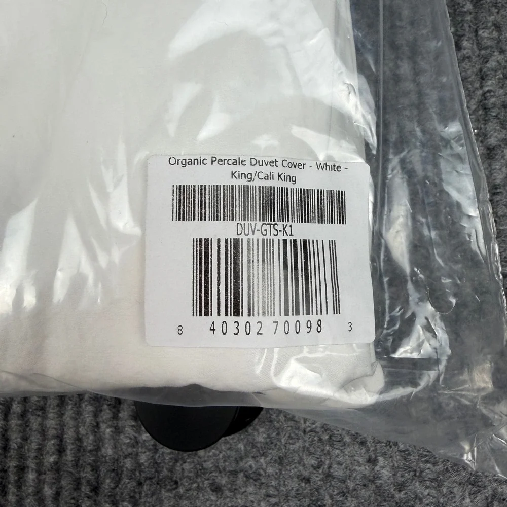 Brooklinen Duvet Cover King/Cali King Organic Percale Cotton White Luxury NEW